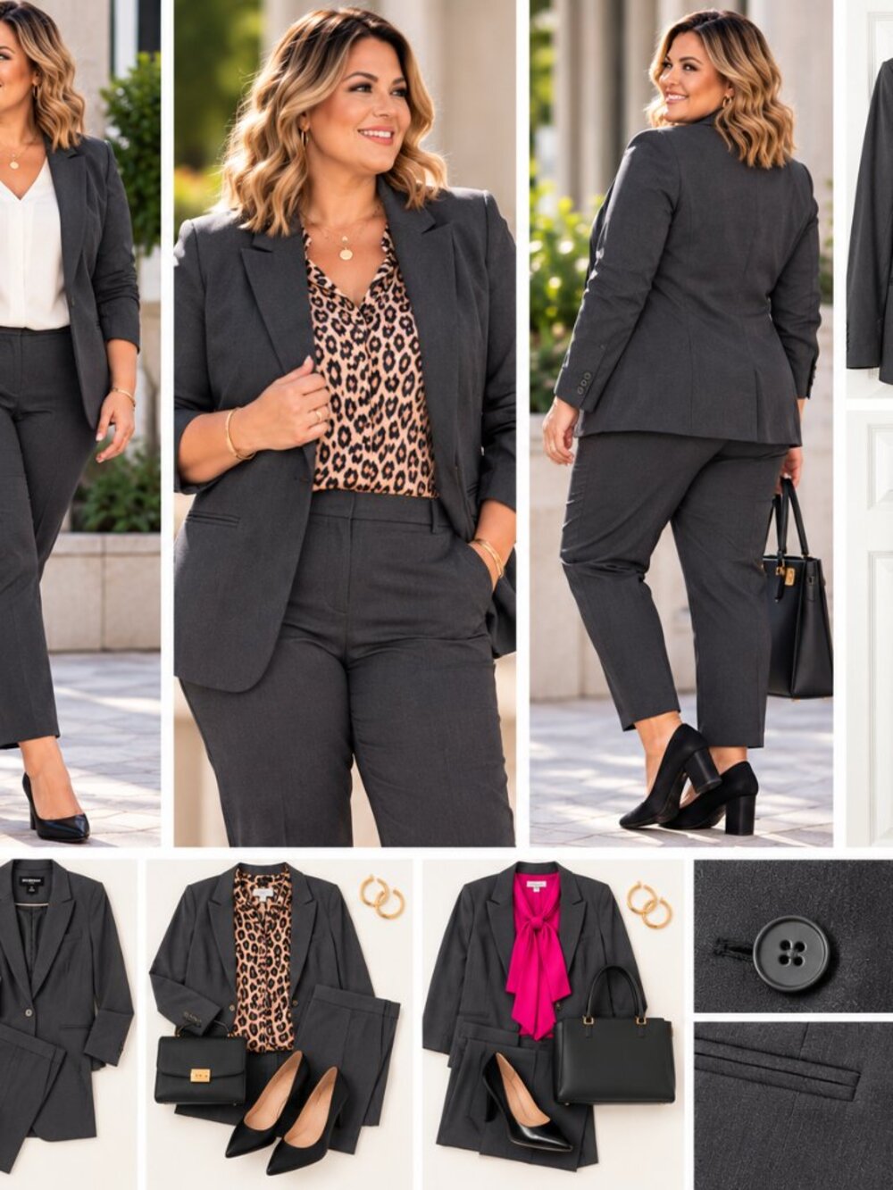 Liz Claiborne Career Women’s Dark Gray 2 Piece Pant Suit Size 16/18